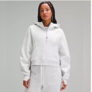Lululemon Scuba Oversized Half-Zip Hoodie Heathered Light Gray M/L